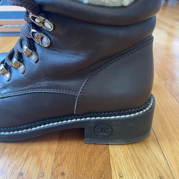 Brown Chanel Combat Boots - Picture 3 of 4